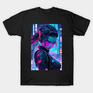 Neon cyberpunk girl T-Shirt